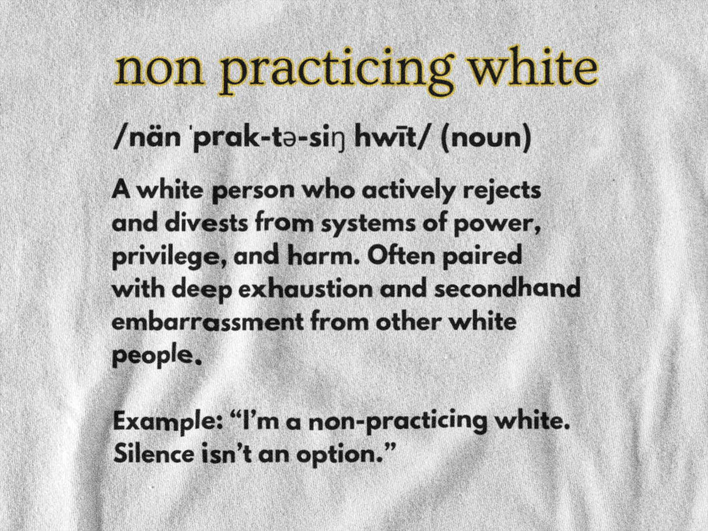 “NON PRACTICING WHITE” TSHIRT