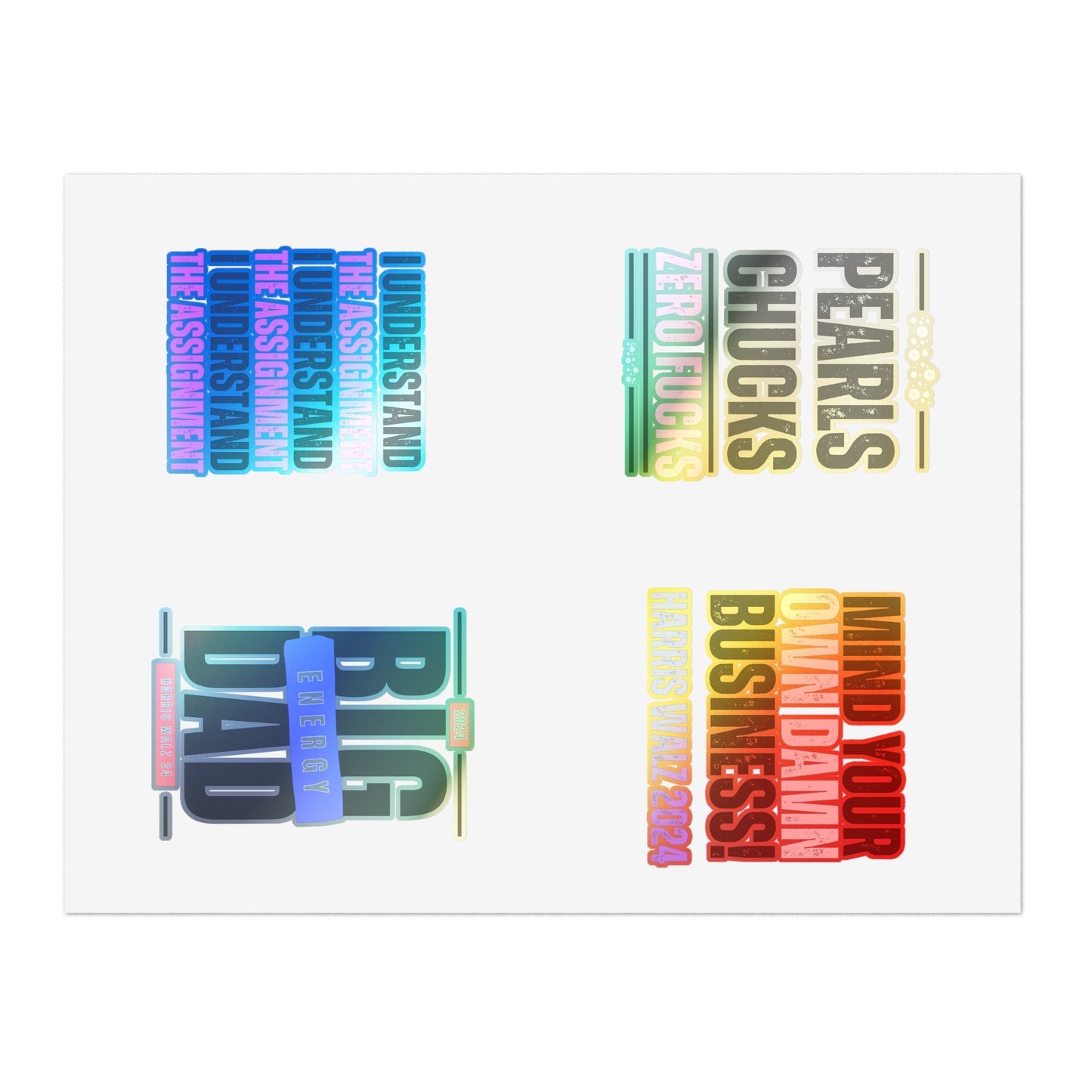 Harris Walz Holographic Sticker Sheets