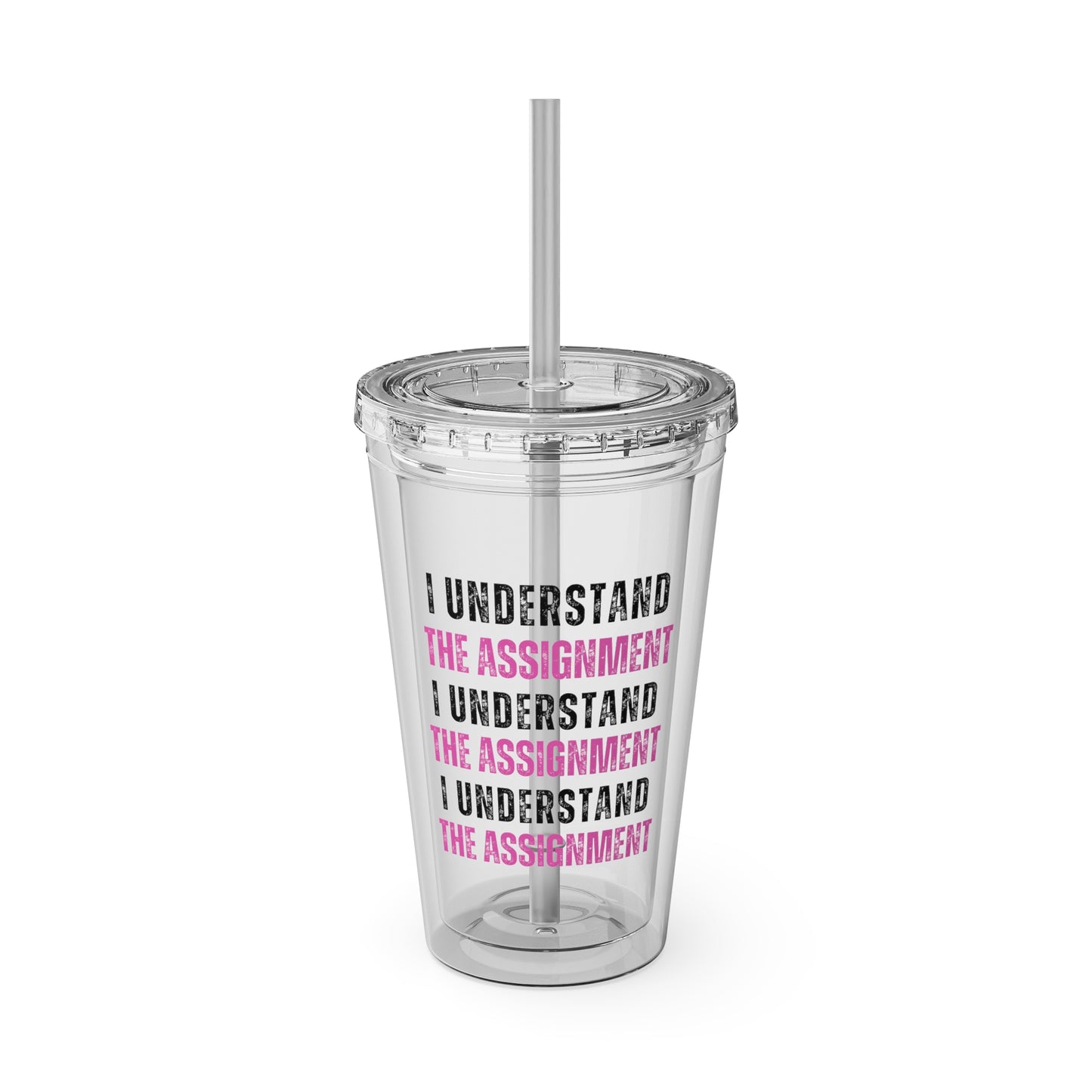 I Understand The Assignment Tumbler with Straw, 16oz