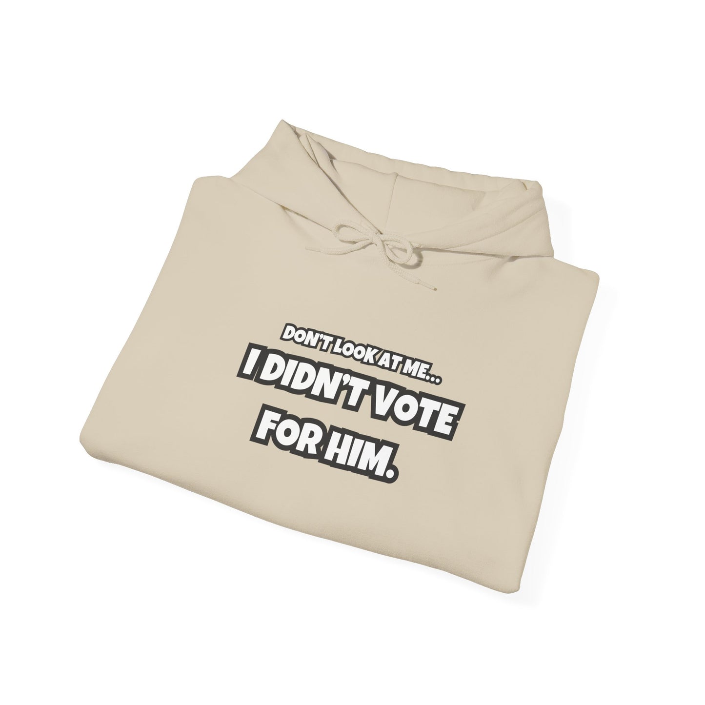 “Don’t Look at Me, I Didn’t Vote for Him" Text-Only Hoodie