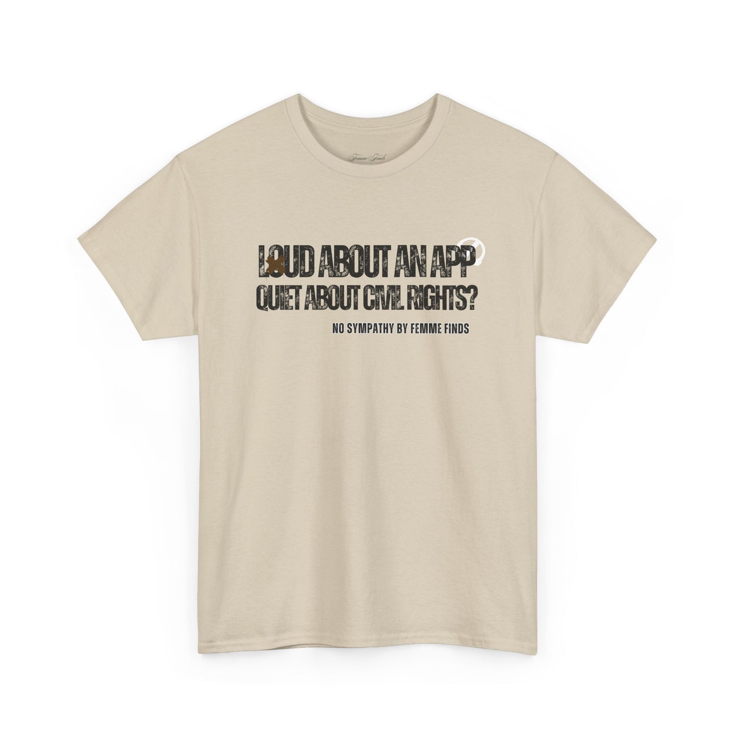 LOUD ABOUT AN APP, QUIET ABOUT CIVIL RIGHTS TSHIRT