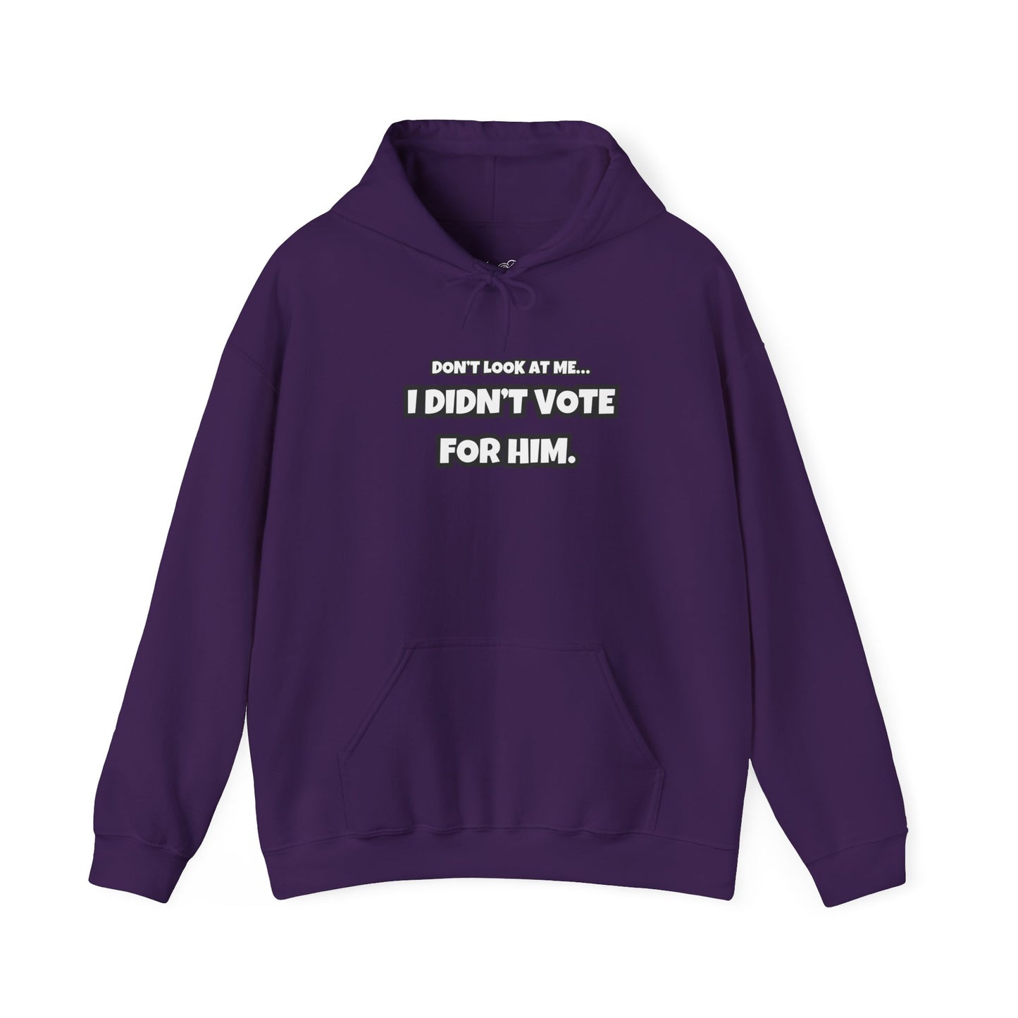 “Don’t Look at Me, I Didn’t Vote for Him" Text-Only Hoodie