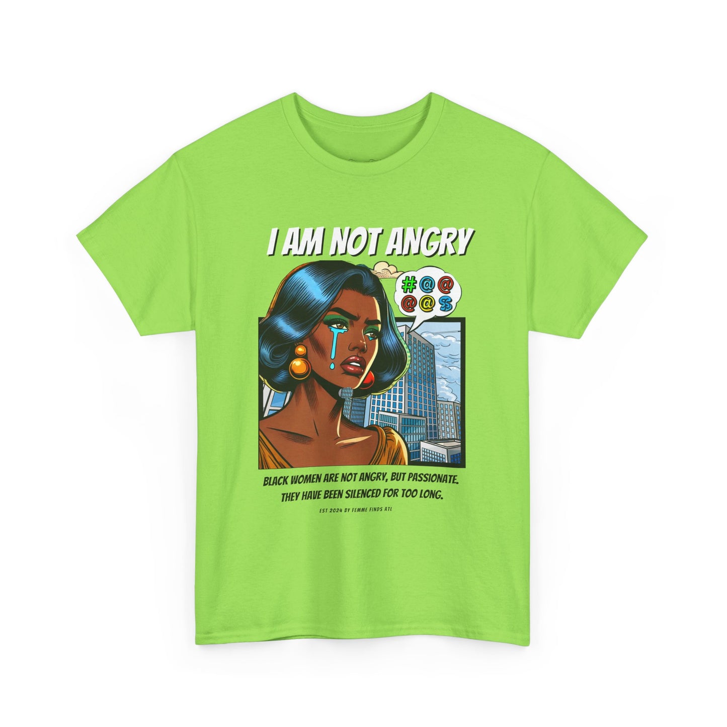 I Am Not Angry - Black Woman Pop Art Tee