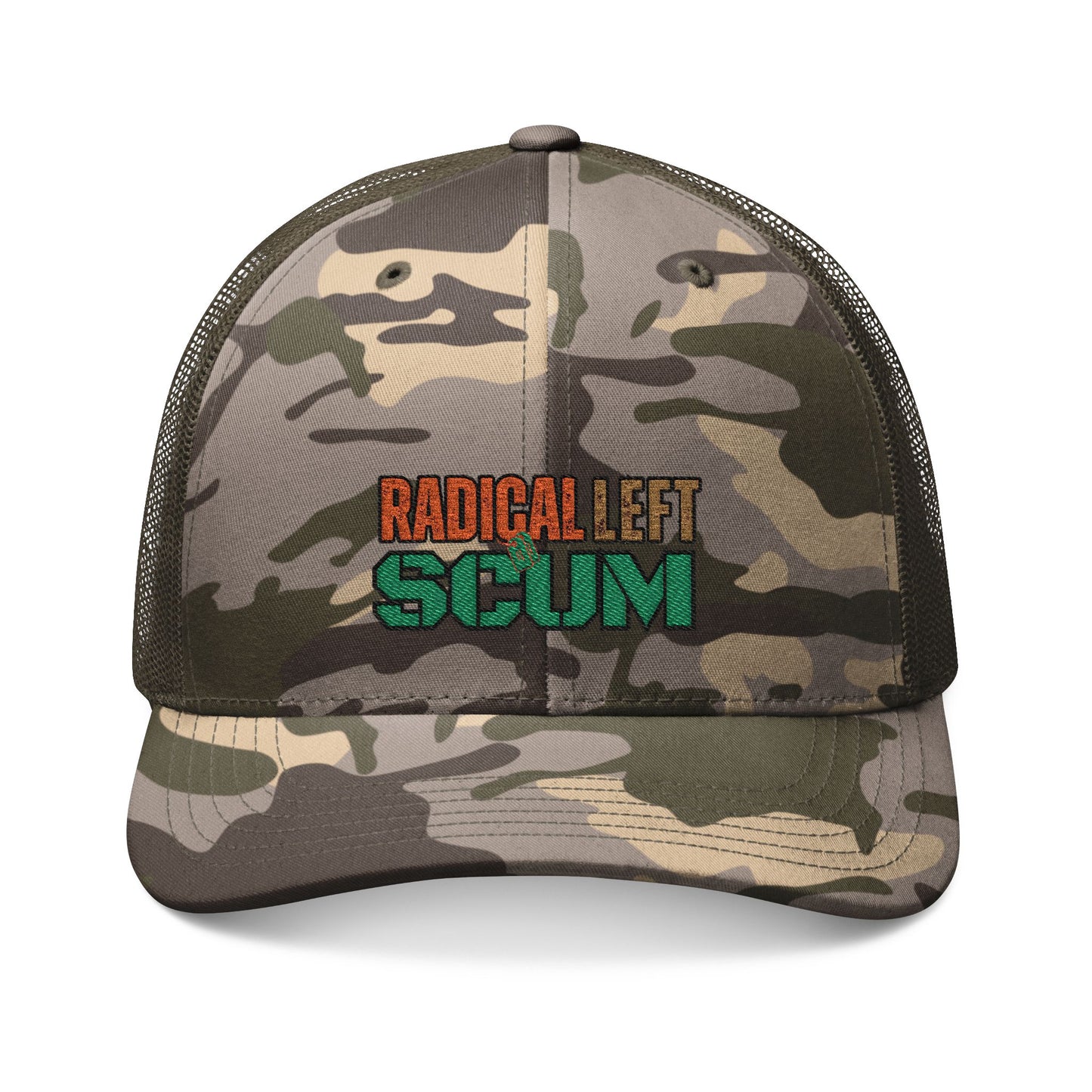 Radical Left Scum Camouflage Trucker Hat (Embroidery)