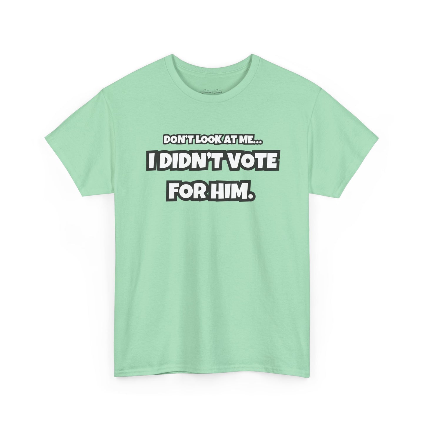 “DON’T LOOK AT ME, I DIDN’T VOTE FOR HIM” TSHIRT (TEXT ONLY)