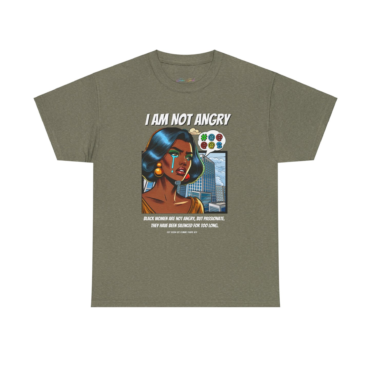 I Am Not Angry - Black Woman Pop Art Tee