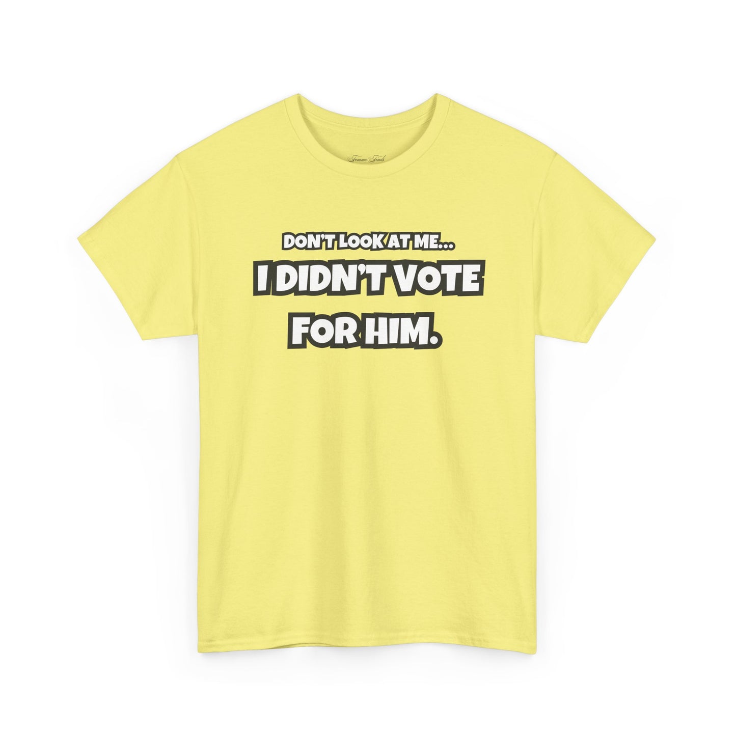 “DON’T LOOK AT ME, I DIDN’T VOTE FOR HIM” TSHIRT (TEXT ONLY)