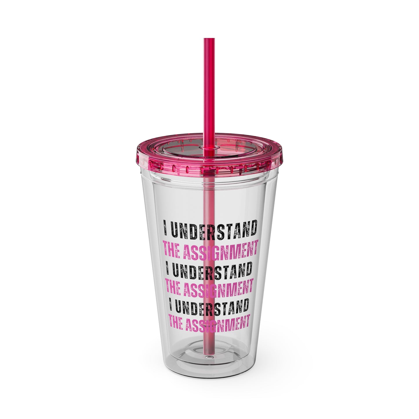 I Understand The Assignment Tumbler with Straw, 16oz