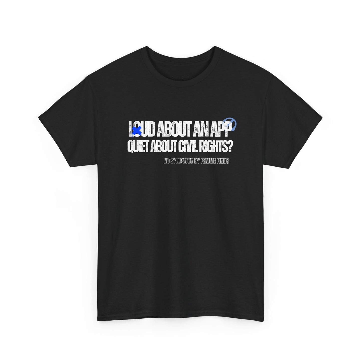 LOUD ABOUT AN APP, QUIET ABOUT CIVIL RIGHTS TSHIRT