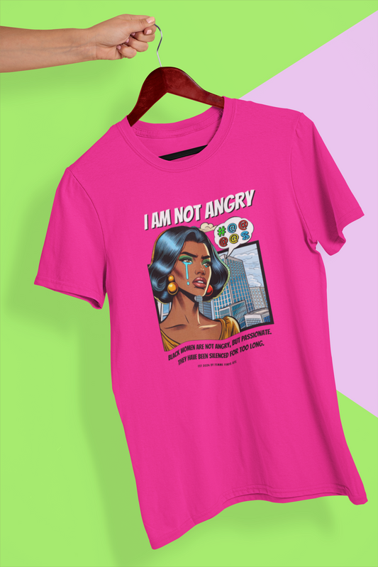 I Am Not Angry - Black Woman Pop Art Tee