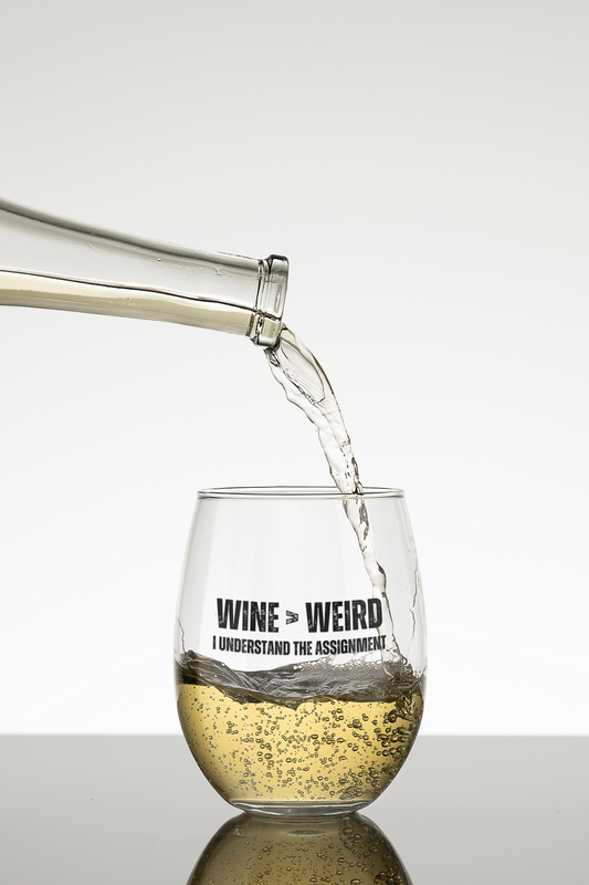 “Wine Over Weird” Stemless Wine Glass, 11.75oz