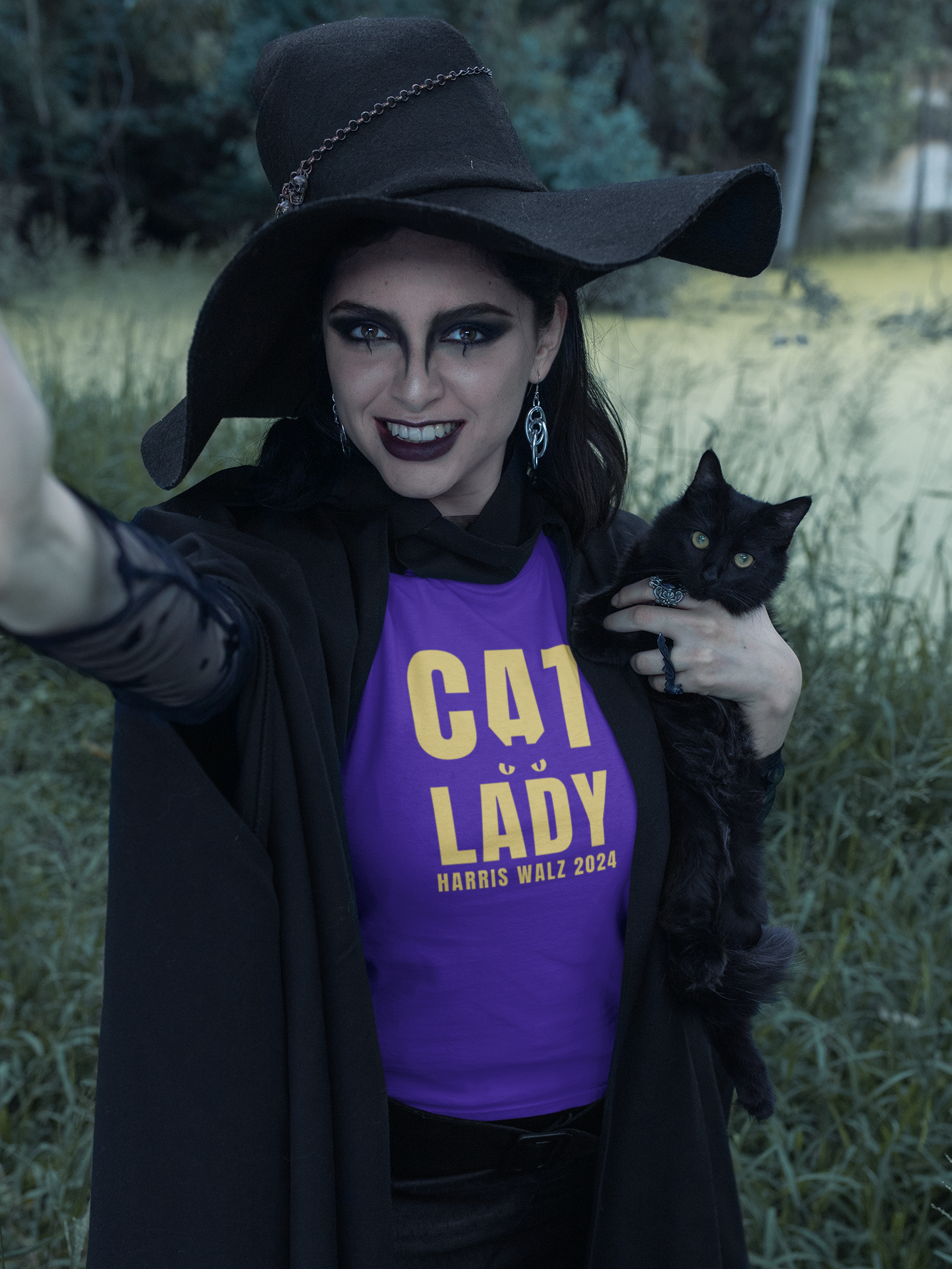 Cat Lady Halloween Tee