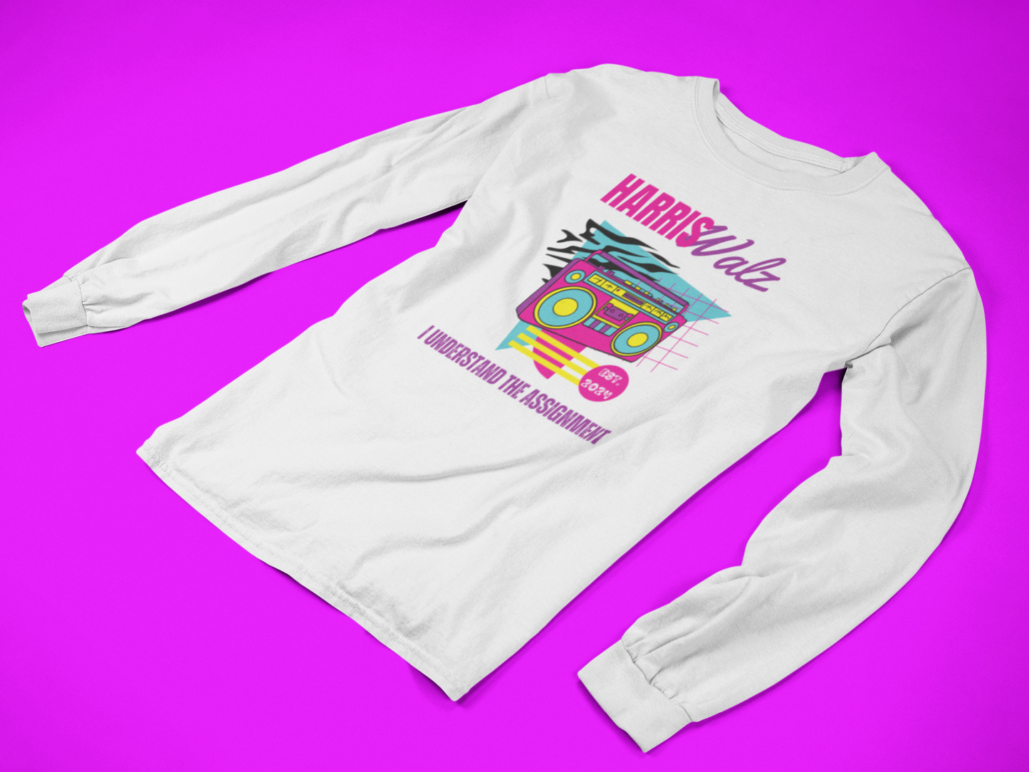 Harris Walz 90s Inspired Longsleeve Tshirt