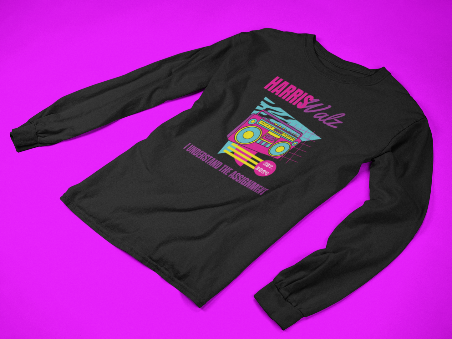 Harris Walz 90s Inspired Longsleeve Tshirt