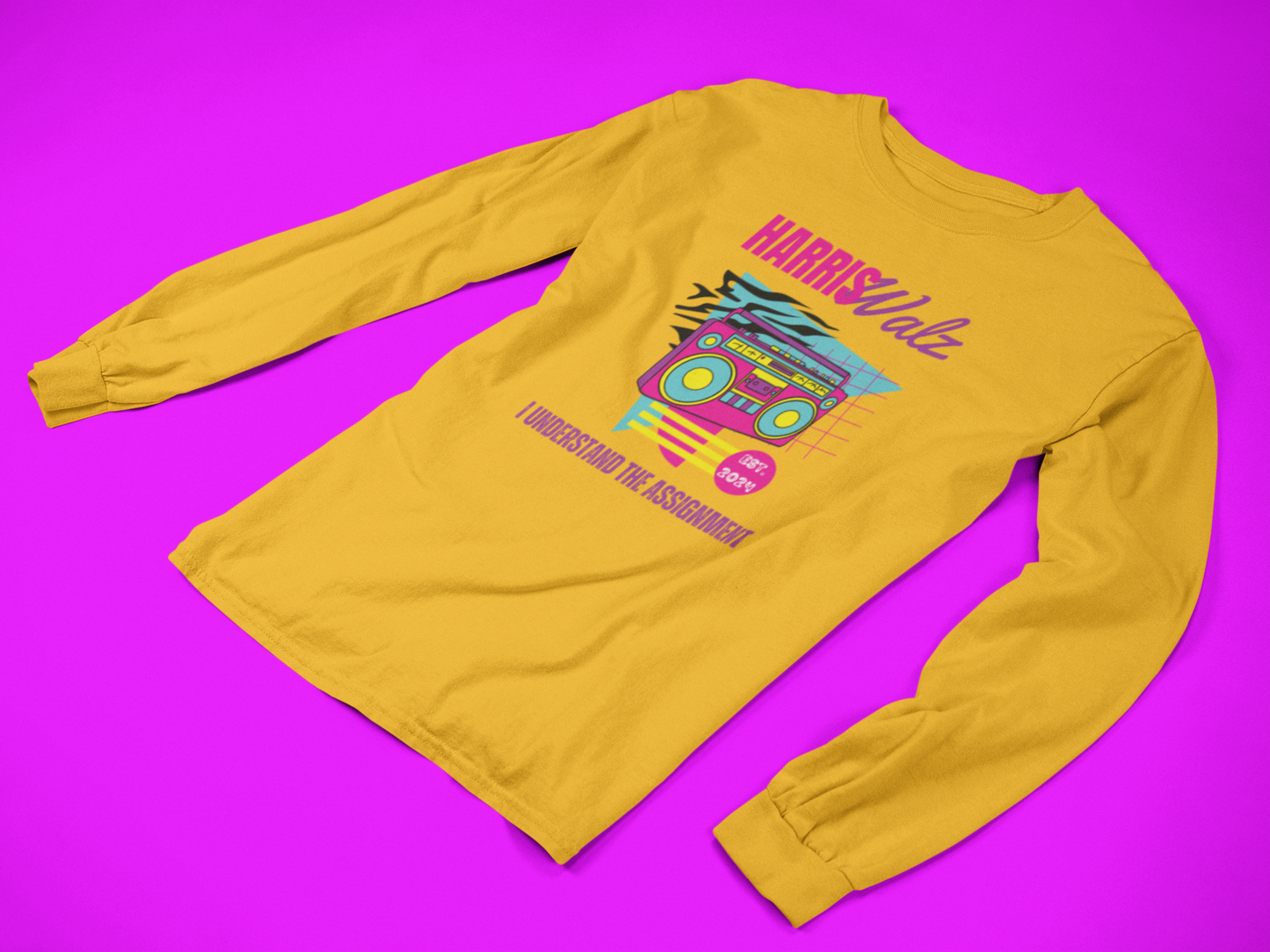 Harris Walz 90s Inspired Longsleeve Tshirt