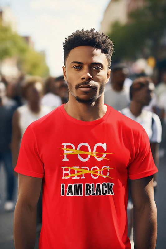 I AM BLACK Bold Text Unisex Tee